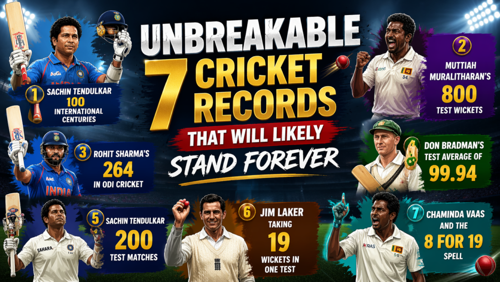 Cricket scoreboard showing world record