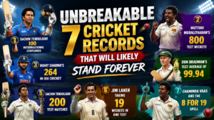 Cricket scoreboard showing world record