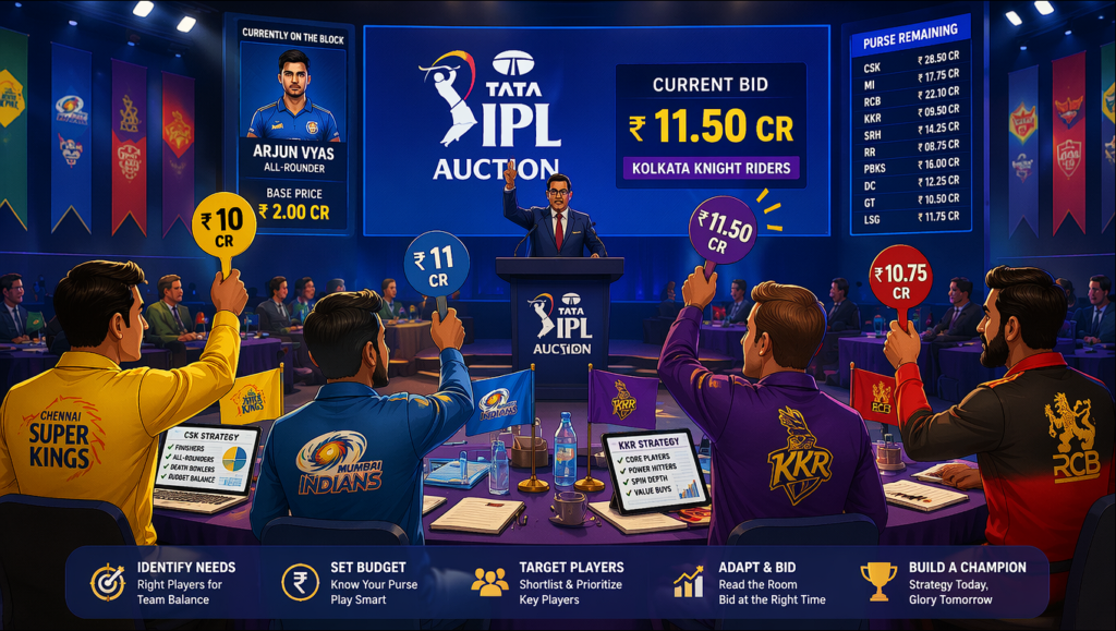 IPL auction with team owners bidding